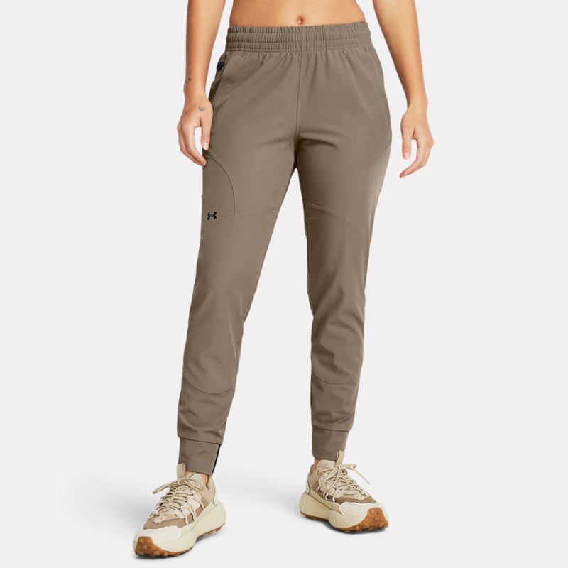 Women's Under Armour Unstoppable Joggers Taupe Dusk / Black XL